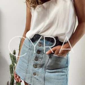 Falda Pantalón Jeans Botones