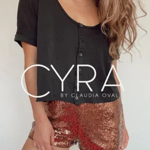 Short Lentejuelas Cobre