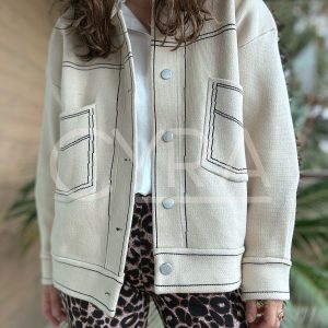 Chaqueta lana dibujo crudo