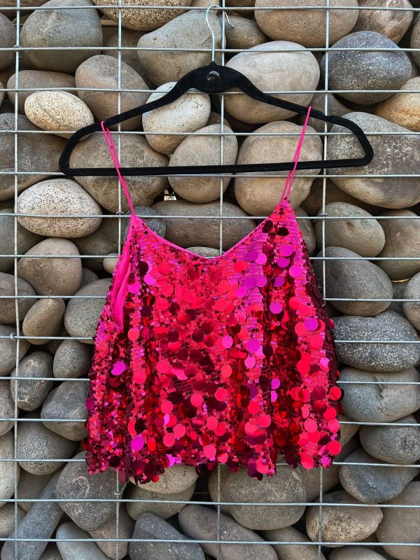 Polera lentejuelas fucsia