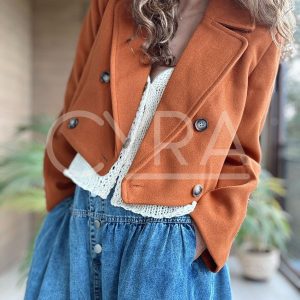 Blazer corto paño cafe