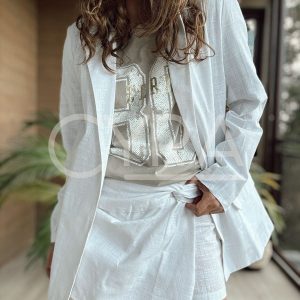 Blazer Lino blanco