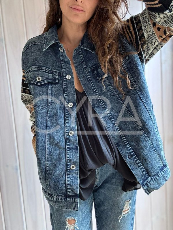 Chaqueta mixta jeans Camel - Imagen 5