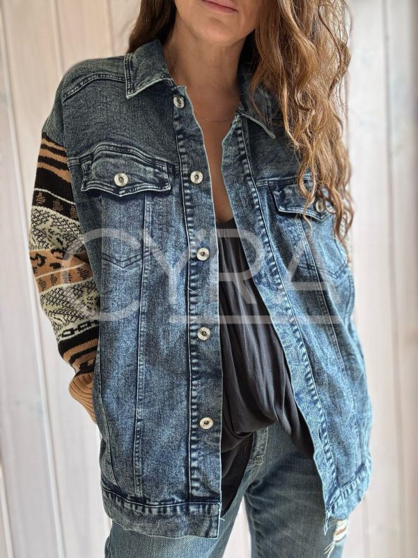 Chaqueta mixta jeans Camel - Imagen 6